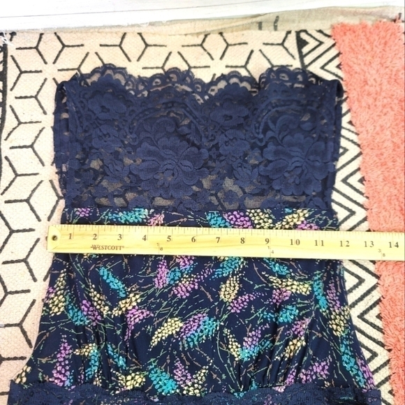 FREE PEOPLE LACE YOKE FLORAL SLEEVELESS DRESS, SZ SMALL - Picture 12 of 13